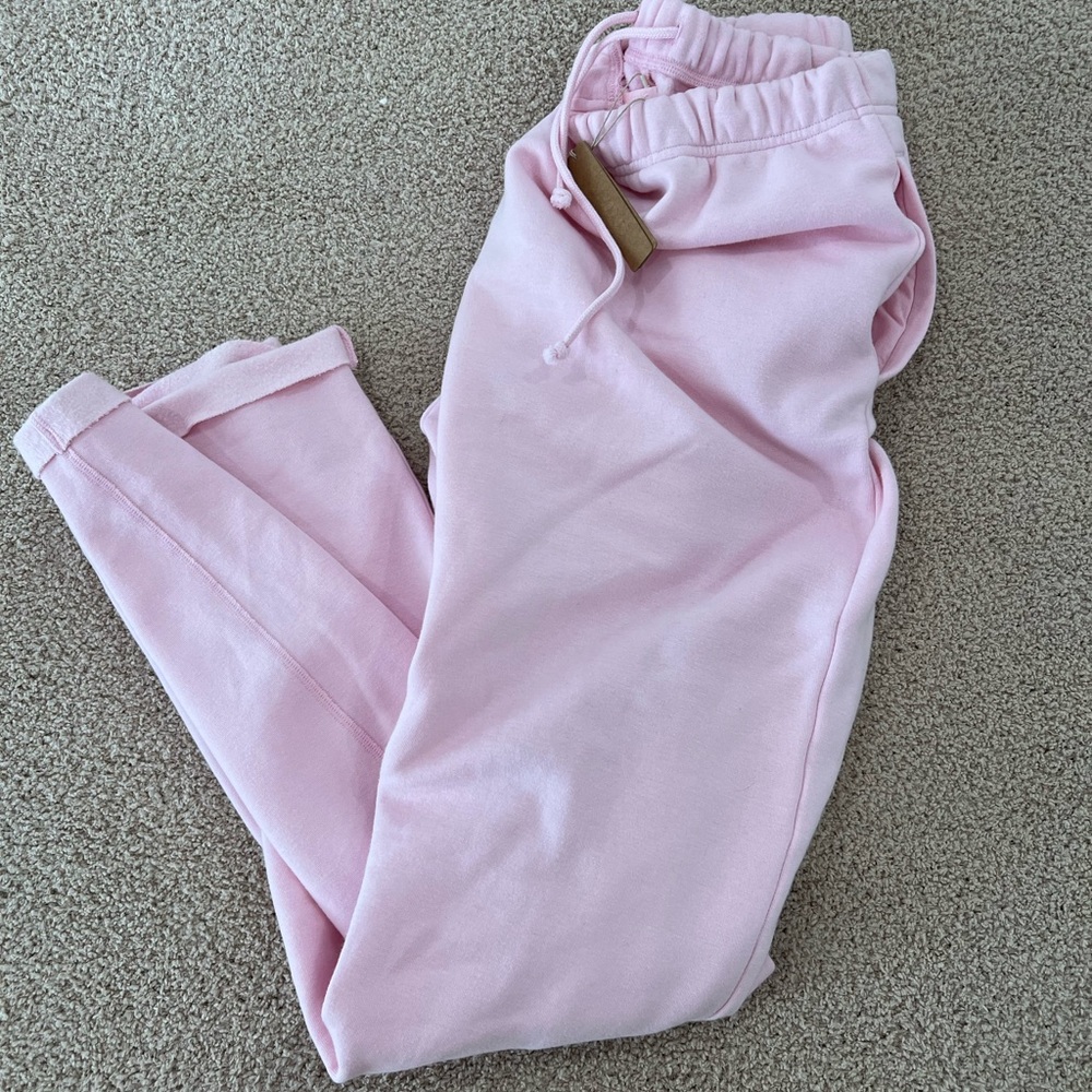 SKIMS Fleece Classic Straight Leg Pant In Cherry Blossom